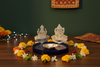 Lord Lakshmi Ji & Ganesh Ji with Diya On Resin Base
