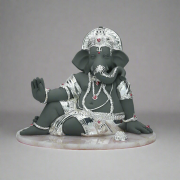 Samridhi Ganesha on Rose Quartz Base