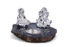 Lakshmi Ganesha Sitting Pair on Agate Tea Light Holder