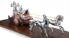 Lord Krishna and Arjun Rath Chariot Horse on Wooden Base