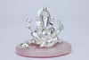 Silver Ganesha Namah on Rose Quartz Stone Base