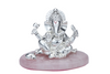 Silver Ganesha Namah on Rose Quartz Stone Base