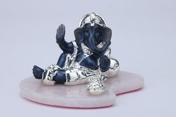 Silver Masand Ganesha Small Idol – Charcoal Blue