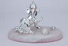 Silver Laddu Bal Ganesha On Rose Quartz