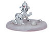 Silver Laddu Bal Ganesha On Rose Quartz