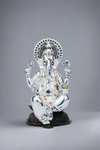 Silver Ganesh Kamal Charan Medium Brown