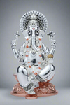 Silver Ganesh Kamal Charan Medium Copper