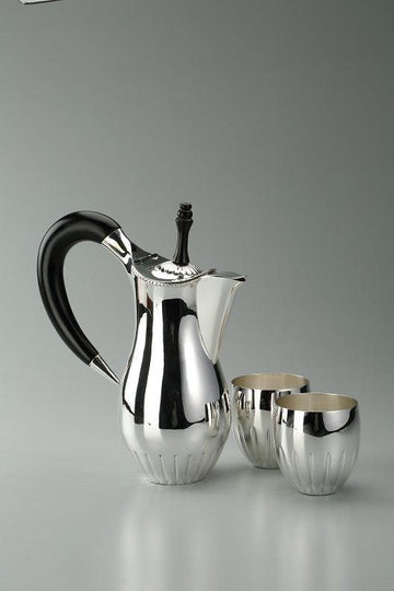 Classic Jug Set with Ebony Wood Handle Set of 3 Sterling Silver