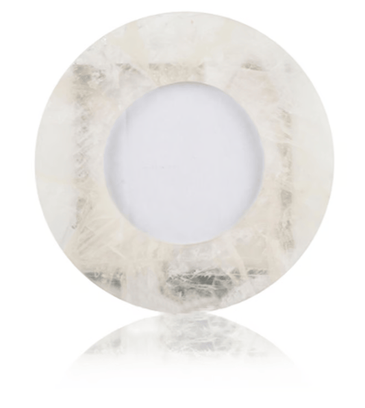 White Quartz Round Photo frame