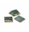 Green Aventurine Coaster with Golden Gilded (Set of 4)