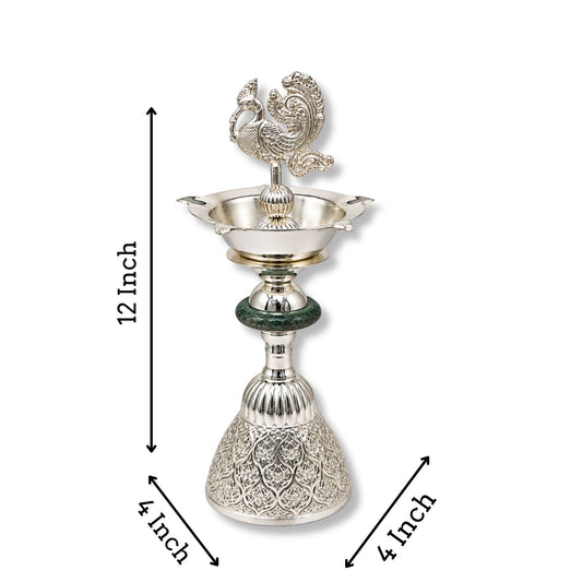 Silver Plated Peacock Samai - Small
