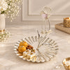Line Hammered Platter with Pink Bird