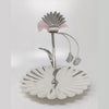 Line Hammered Platter with Pink Bird