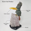 Green Jade Toucans Perched on Rose Quartz