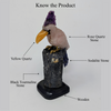 Rose Quartz Toucans Sculpture Bird on Black Tourmaline Stone