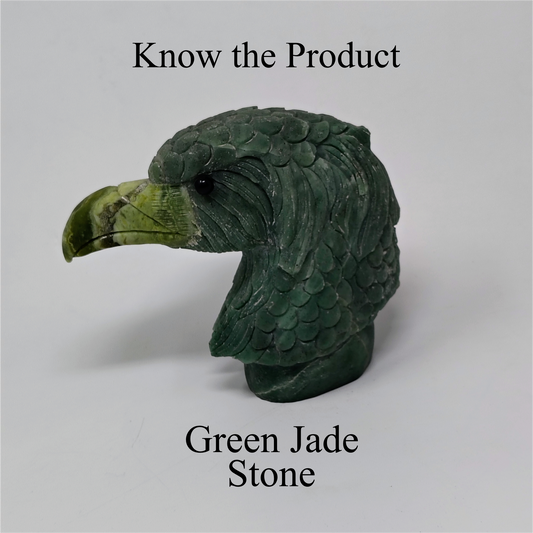 Green Natural Jade Eagle Head Figurine