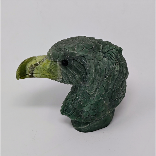 Green Natural Jade Eagle Head Figurine