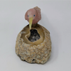 Rose Quartz Hummingbird Perched on Natural Agate