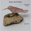 Rose Quartz Hummingbird Perched on Natural Agate