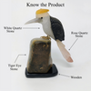 White Quartz Kingfisher Perched on Tiger Eye Stone