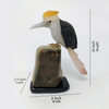 White Quartz Kingfisher Perched on Tiger Eye Stone