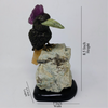 Ruby Jo Site Stone Woodpecker Bird Figurines Perched on Green Aventurine