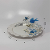Wave Platter With Blue Flying Bird