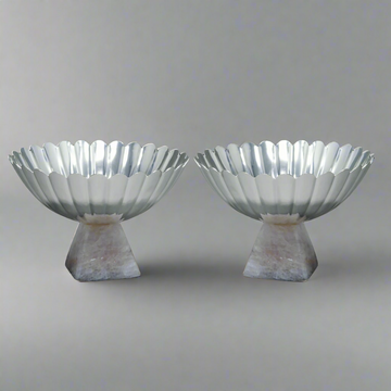 Sunflower Bowl on Rose Quartz Base (Set of 2)