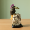 Ruby Jo Site Stone Woodpecker Bird Figurines Perched on Green Aventurine