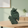 Green Natural Jade Owl Sculpture