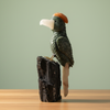 Green Jade Bird on Black Tourmaline base