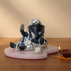 Silver Masand Ganesha Small Idol – Charcoal Blue