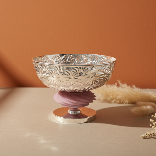 Spiral chased Silver Plated Bowl
