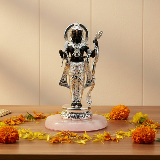 Silver Ram Lalla On Rose Quartz