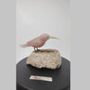 Rose Quartz Hummingbird Perched on Natural Agate