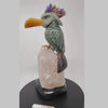 Green Jade Toucans Perched on Rose Quartz