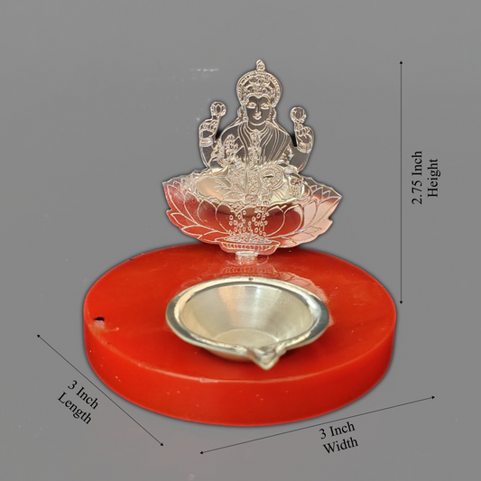 Lord Lakshmi ji with diya on resin Base