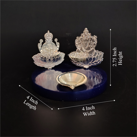 Lord Lakshmi Ji & Ganesh Ji with Diya On Resin Base