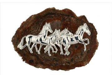 Galloping Horses on Petrified Wood